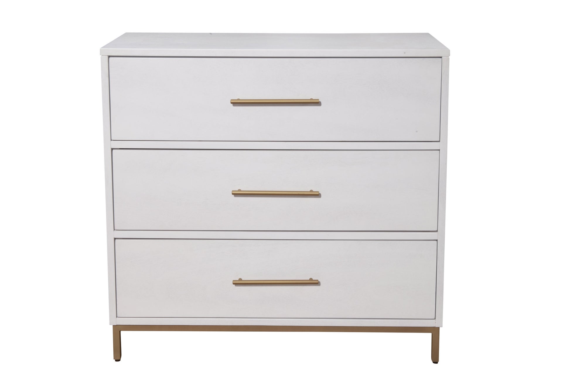 36" White Solid Wood Three Drawer Chest-1