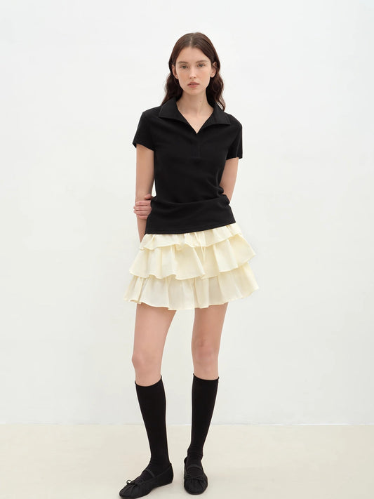 "Blueberry Cream" pure cotton anti-exposure lace cake skirt skirt-0