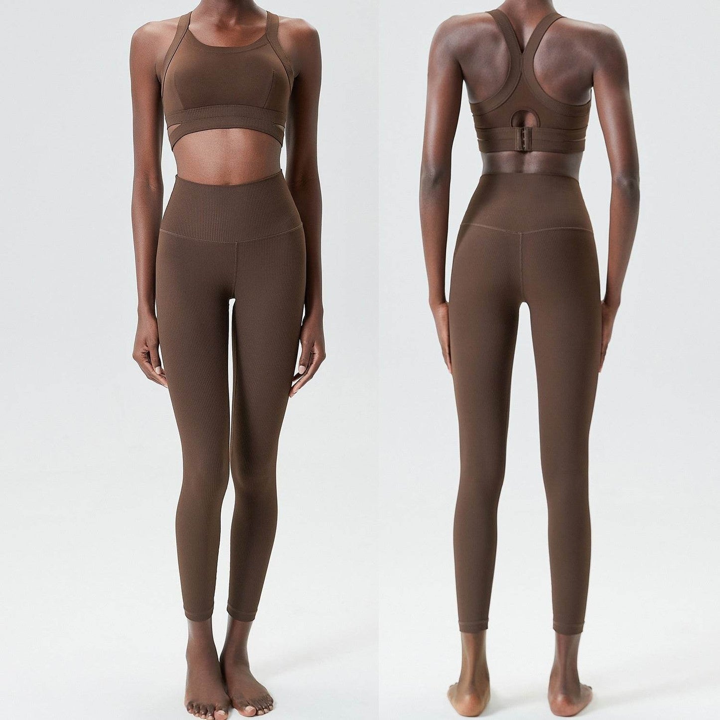 2pcs set Yoga Clothes Sleeveless Crop Workout top and Gym Leggings