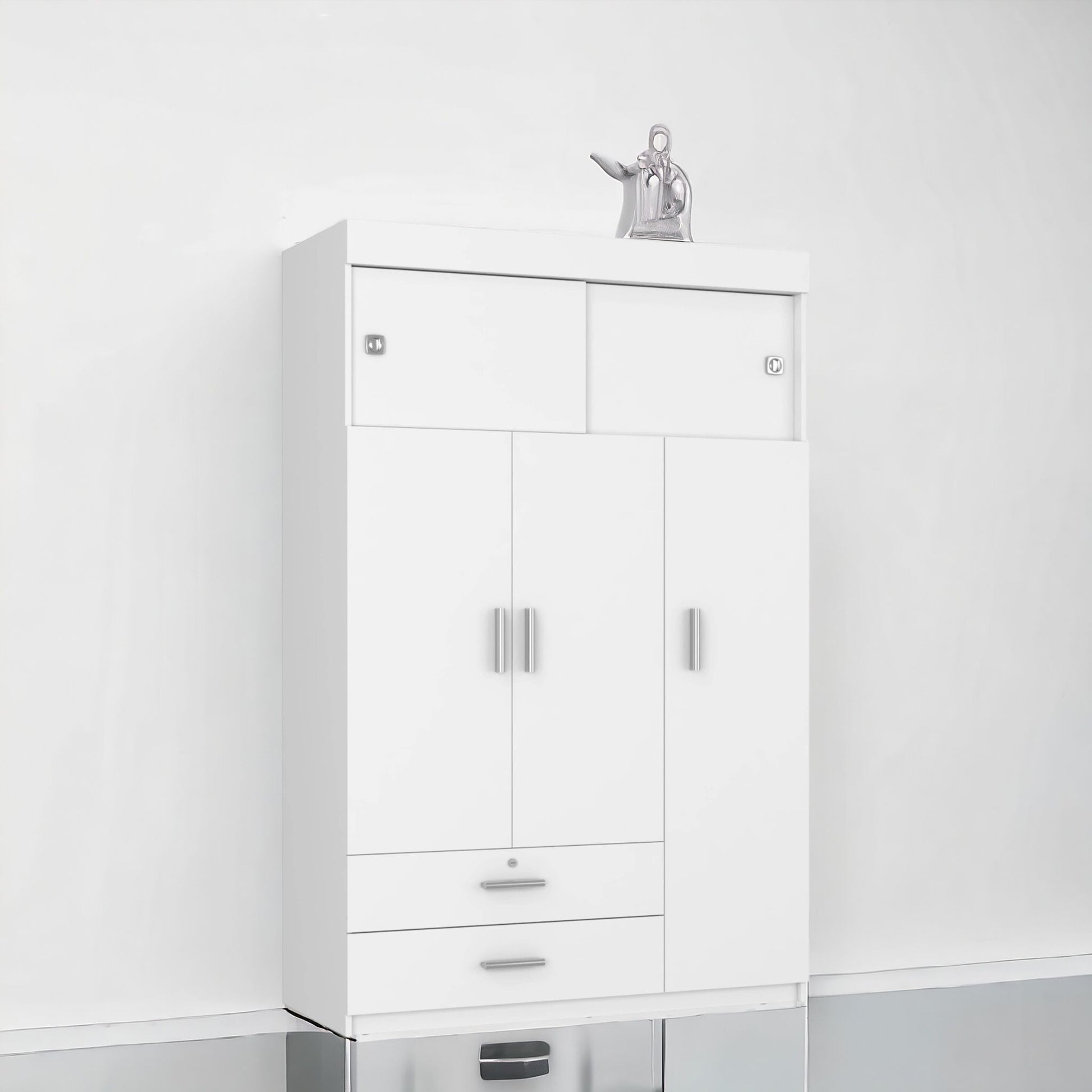 47" White Four Drawer Dresser-1