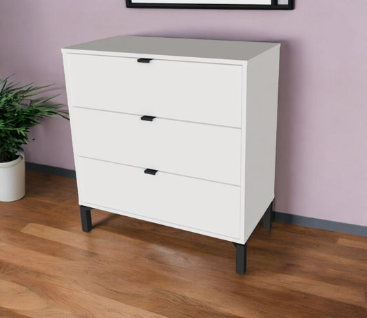 30" White Three Drawer Dresser-0