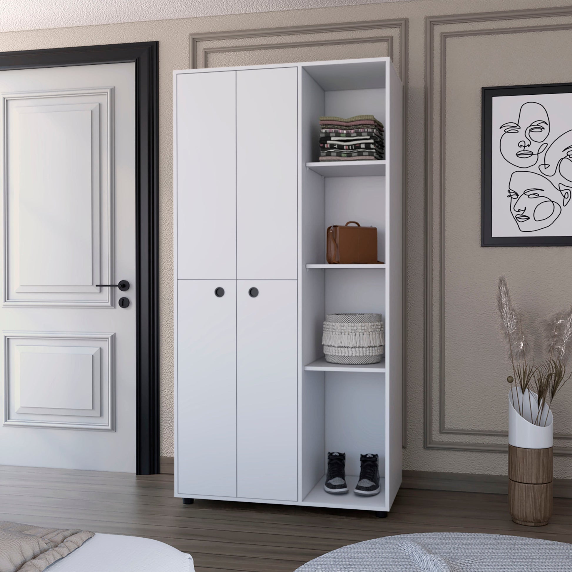 35" White Drawer Dresser-4