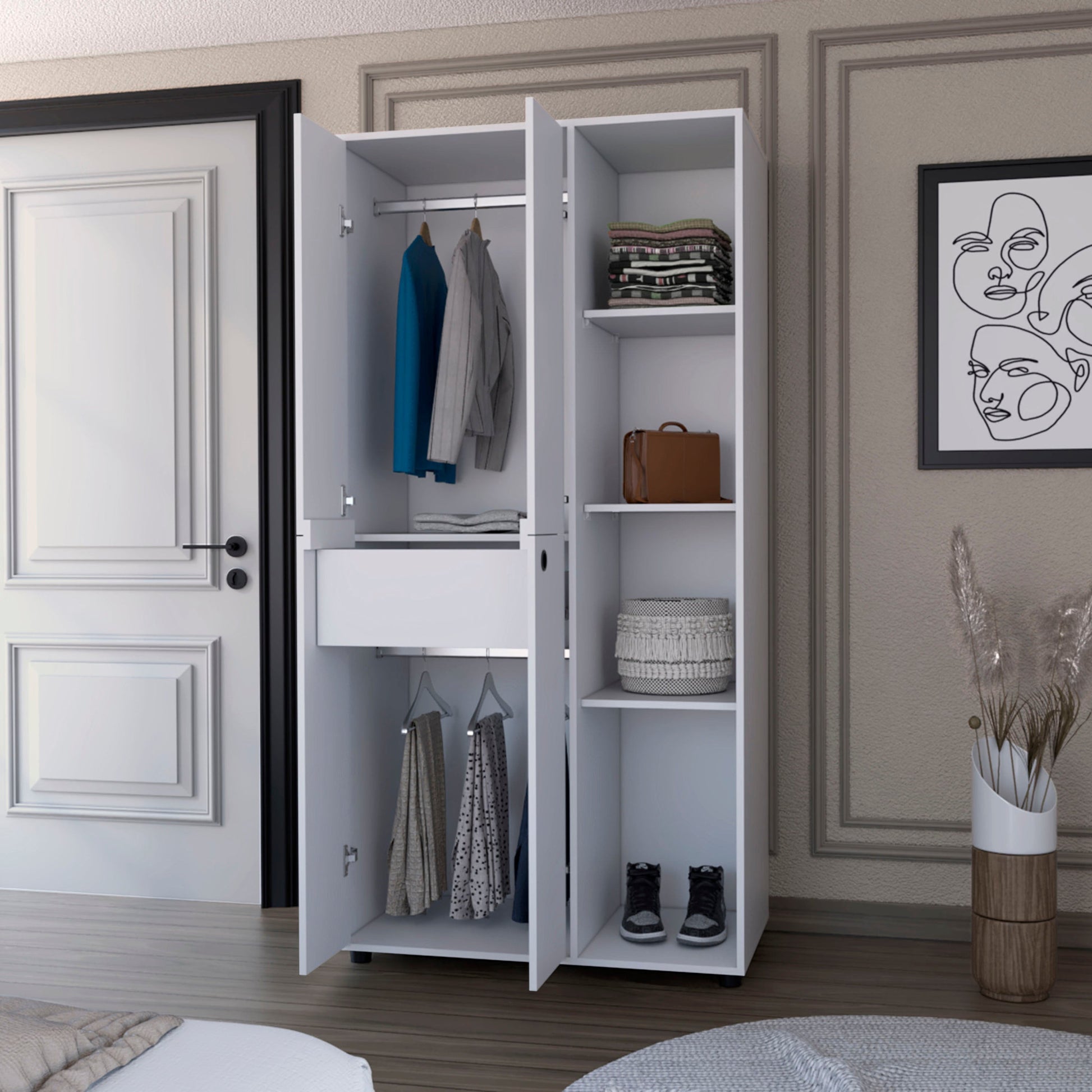 35" White Drawer Dresser-5