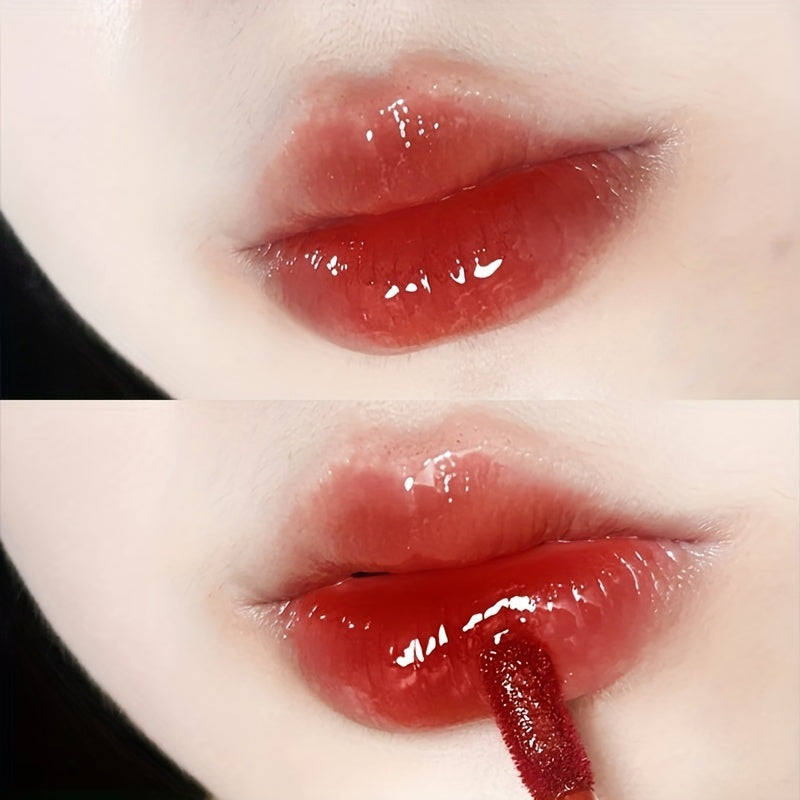 6 Color Lip Glaze, Cute Little Bear, Mirror Gloss, Jelly Lips With Sparkling Light Dew Water, Long-lasting Stain Resistant Transparent Film Forming Lip Gloss, Full Lip Color