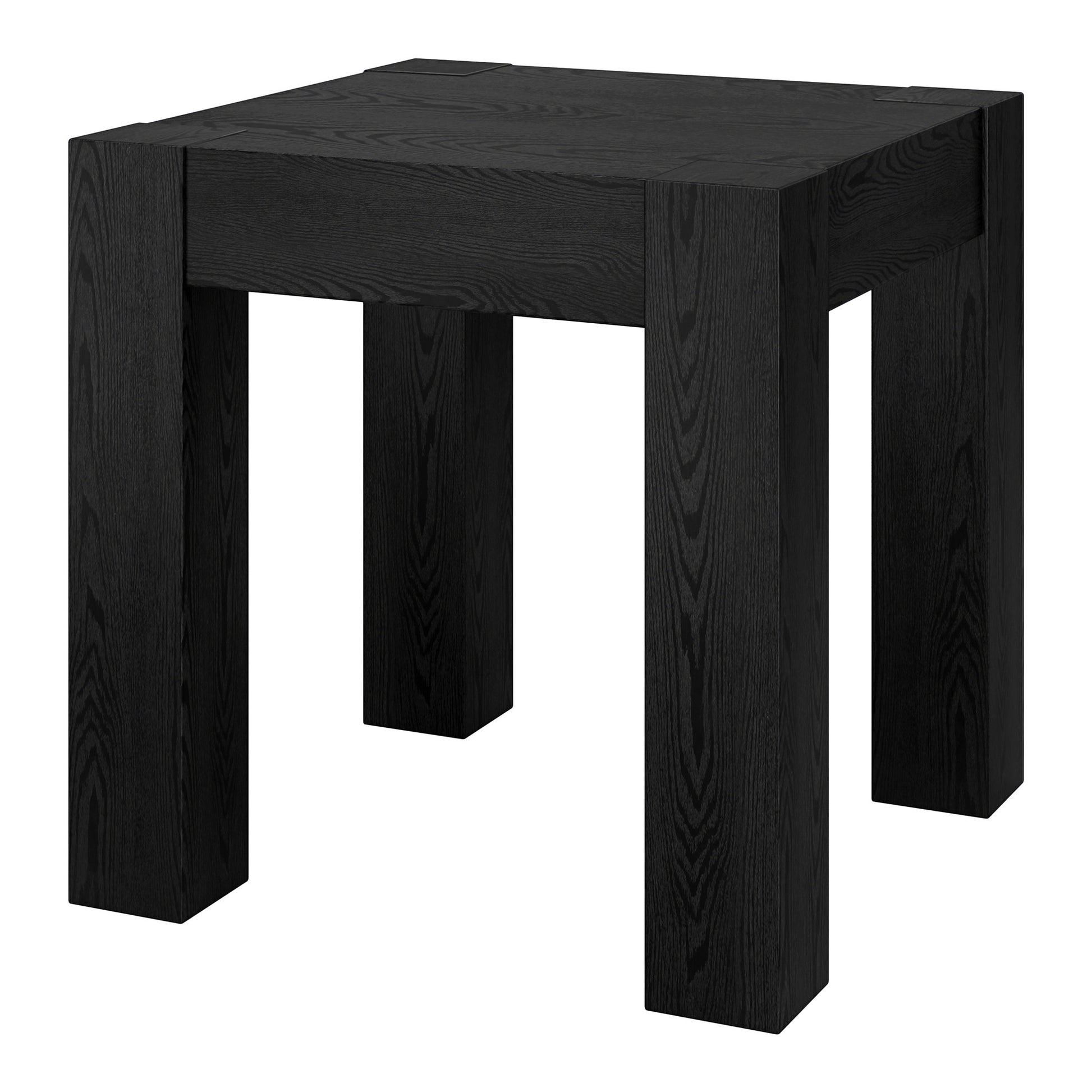 22" Black Wood Square End Table-3
