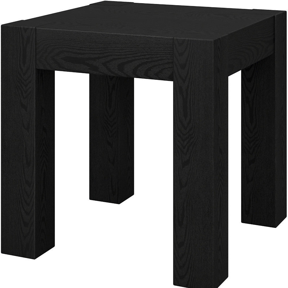 22" Black Wood Square End Table-4