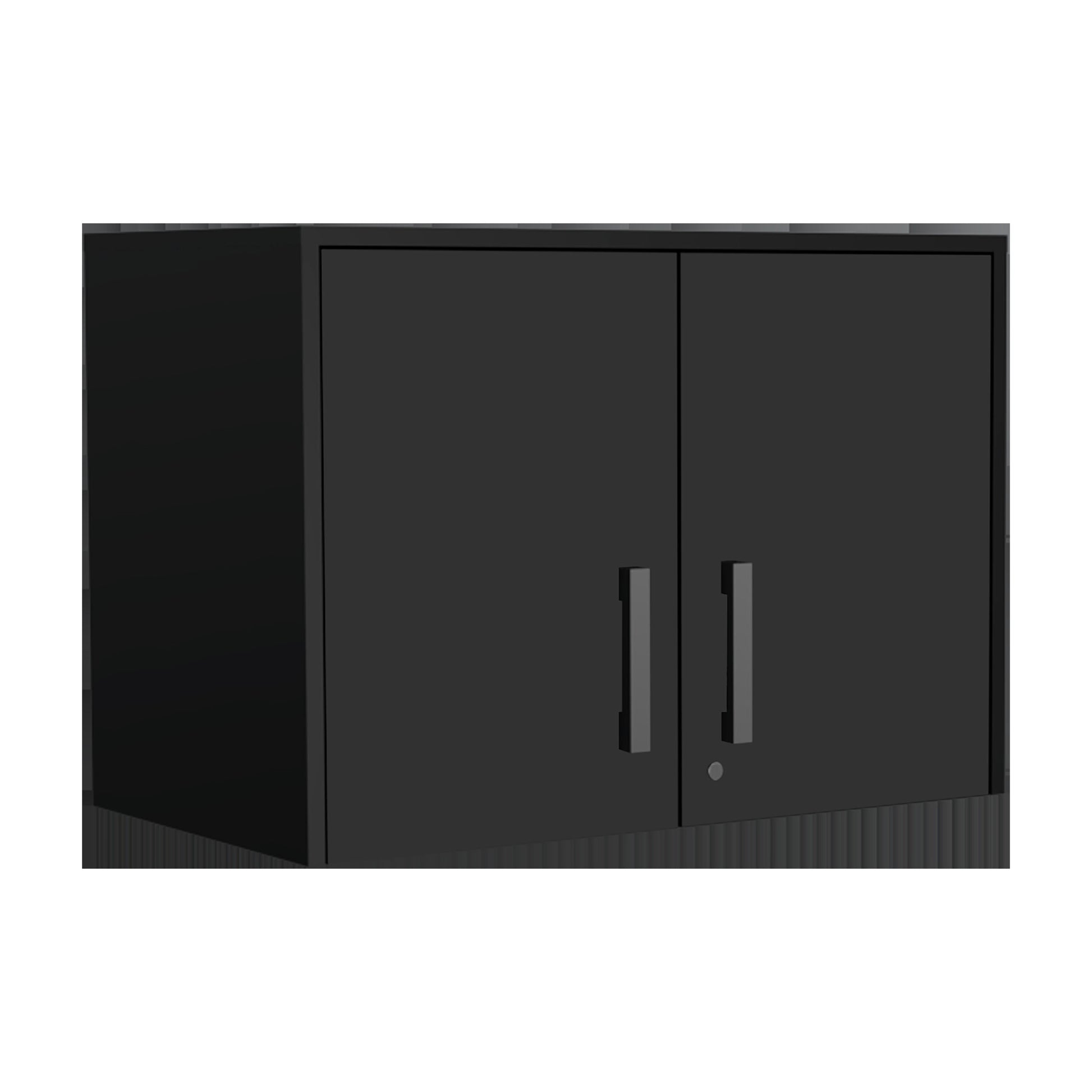 28" Black Wall mounted Accent Cabinet With Seven Shelves And Six Drawers-3