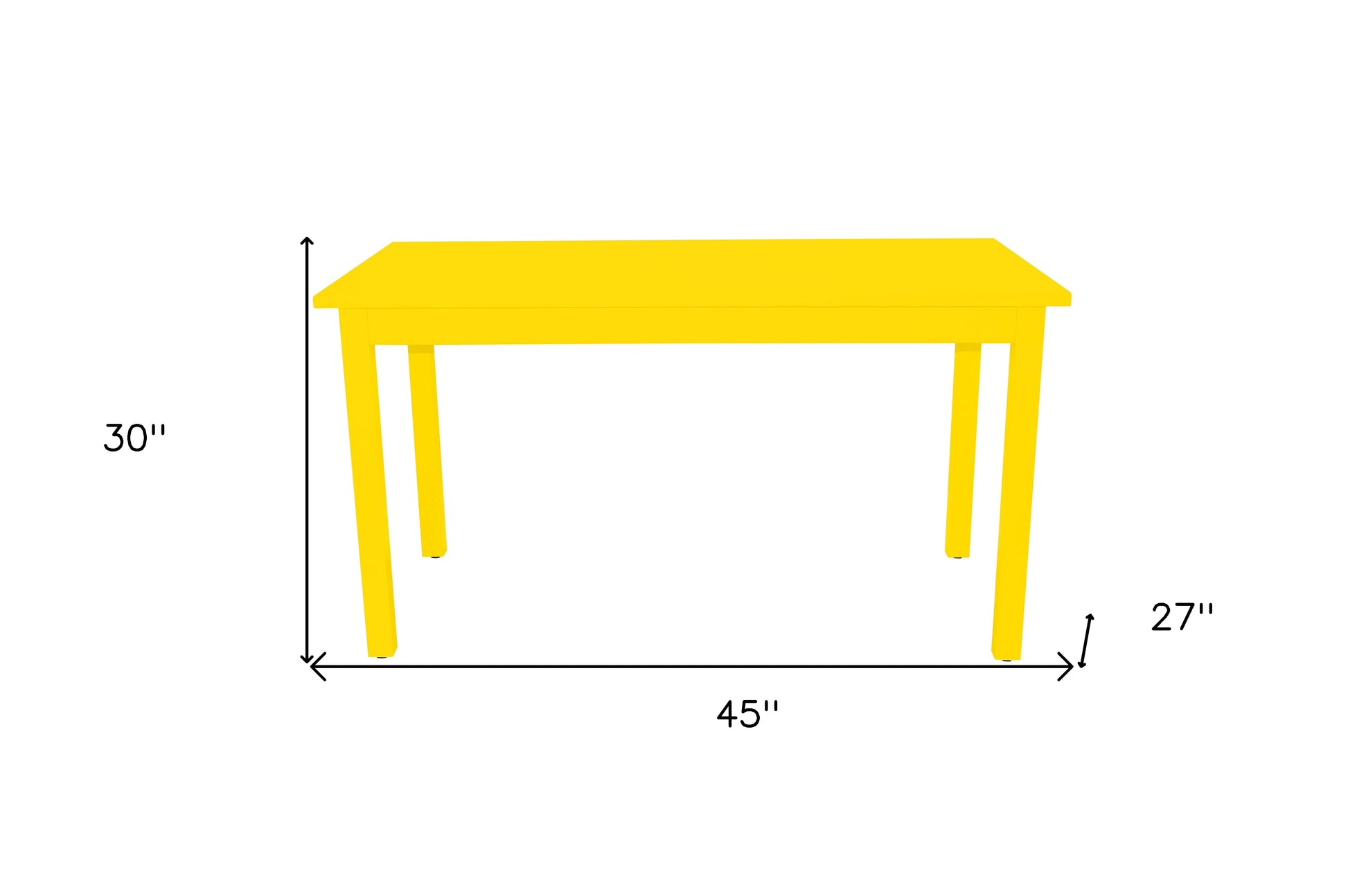 48" Yellow Solid Wood Dining Table-4