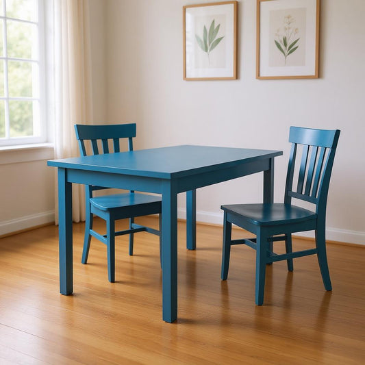 48" Caribbean Blue Solid Wood Dining Table-0