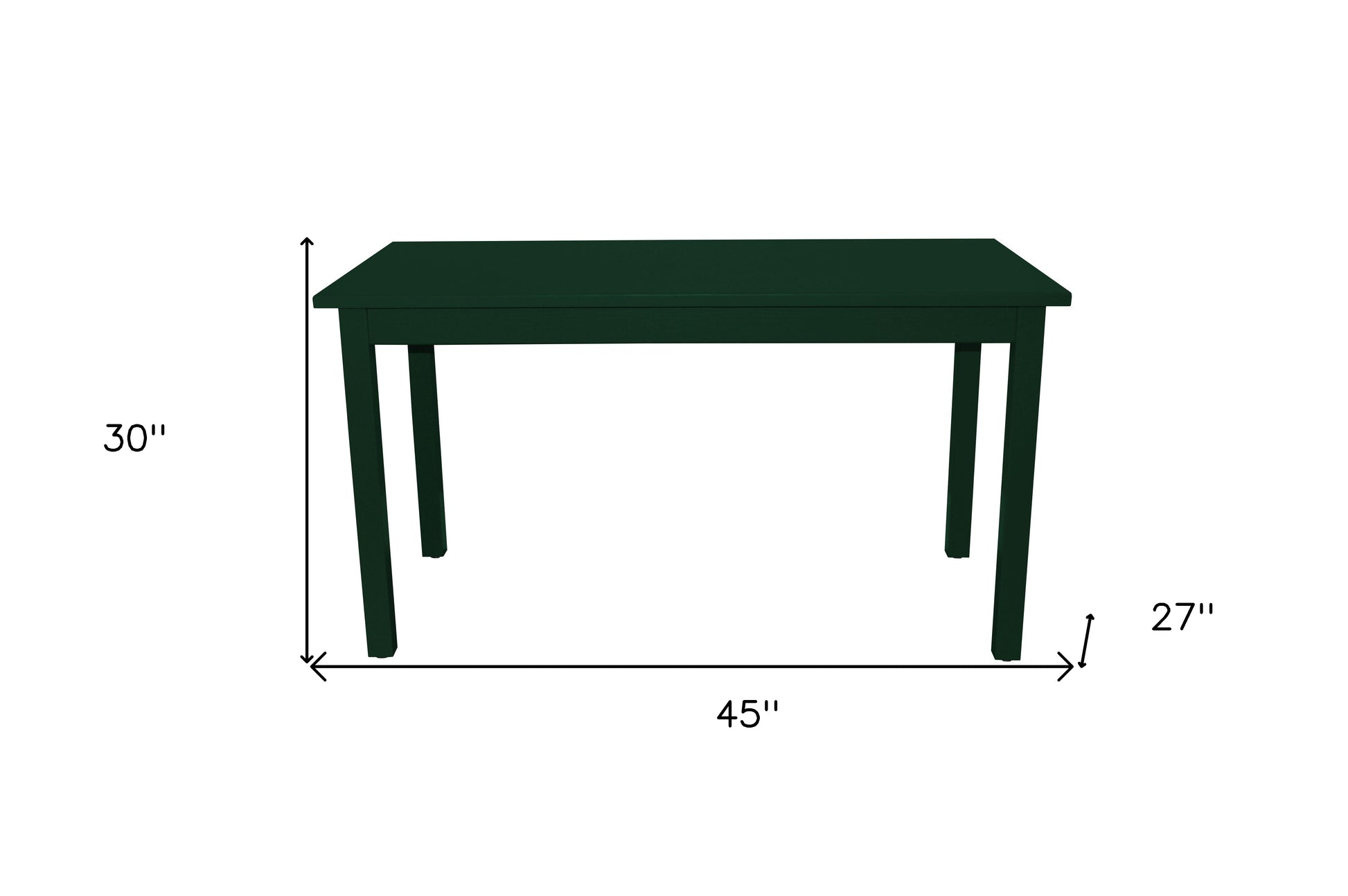 48" Dark Green Solid Wood Dining Table-4