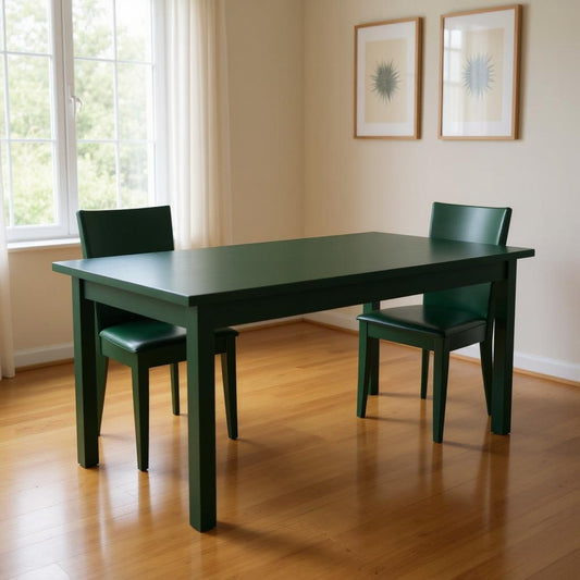 48" Dark Green Solid Wood Dining Table-0
