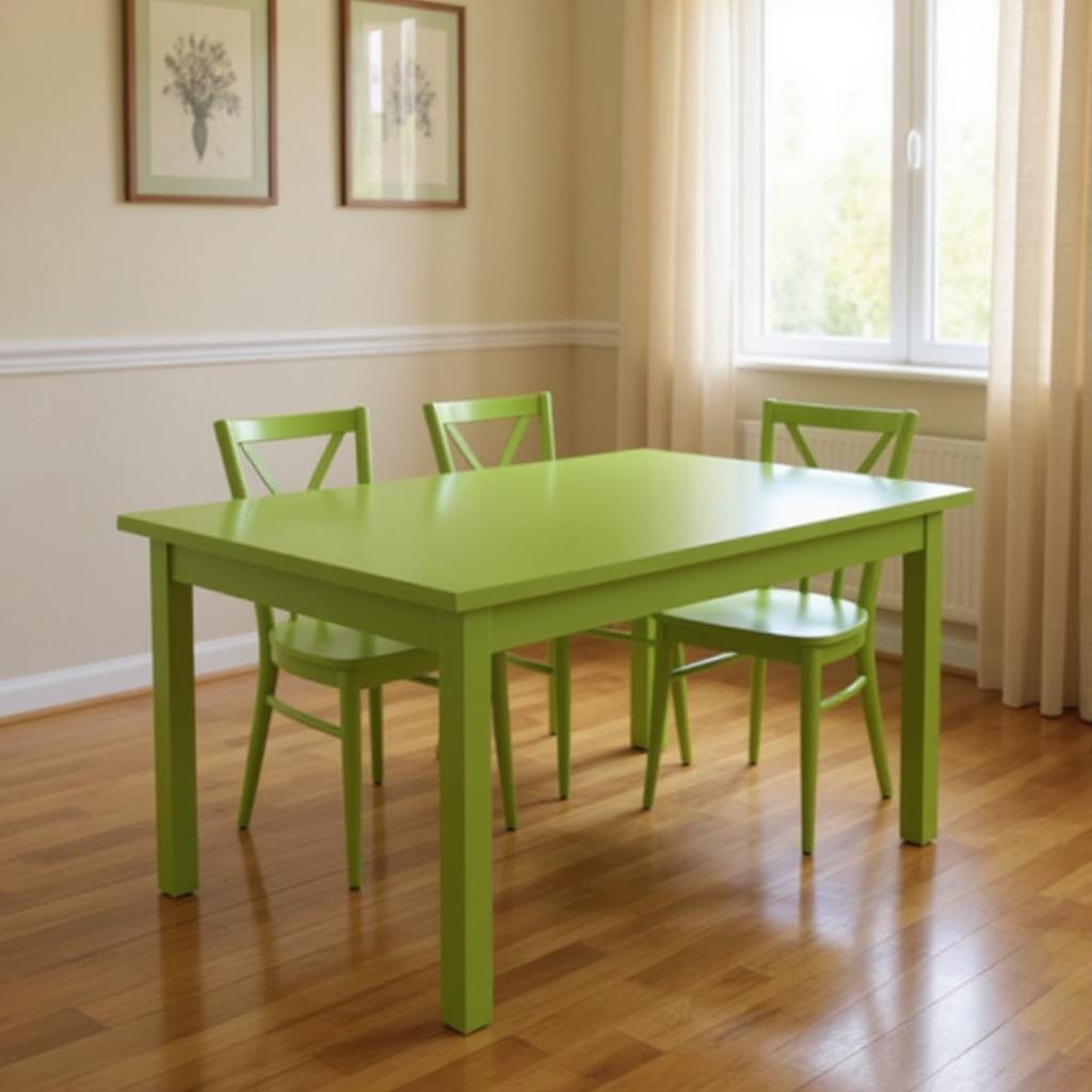 48" Chartreuse Solid Wood Dining Table-0