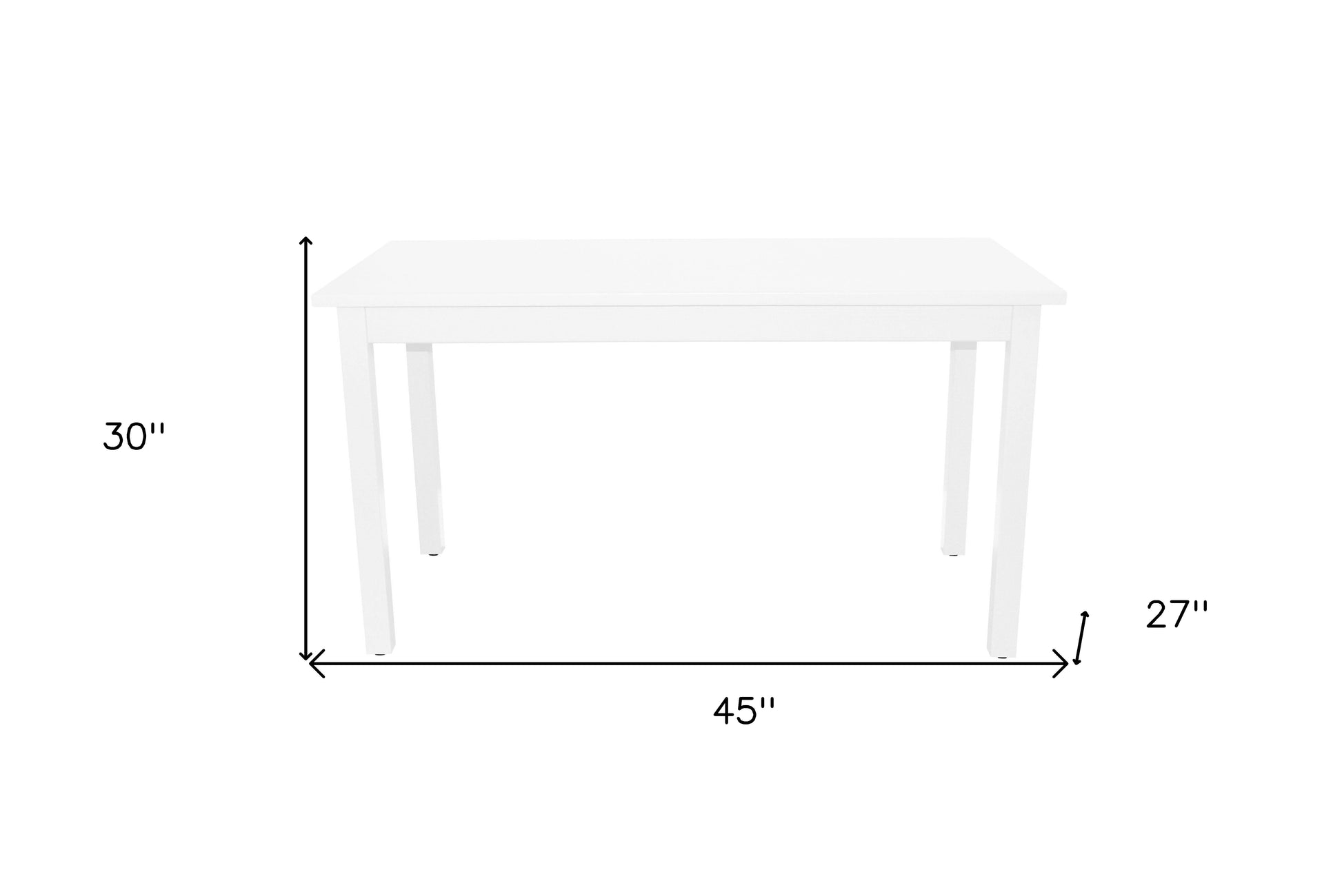 48" White Solid Wood Dining Table-3