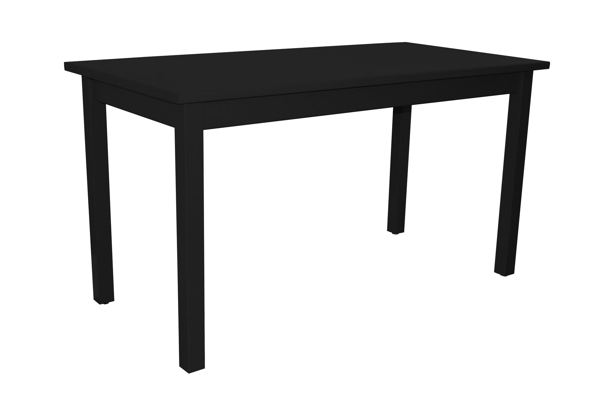 60" Black Solid Wood Dining Table-2