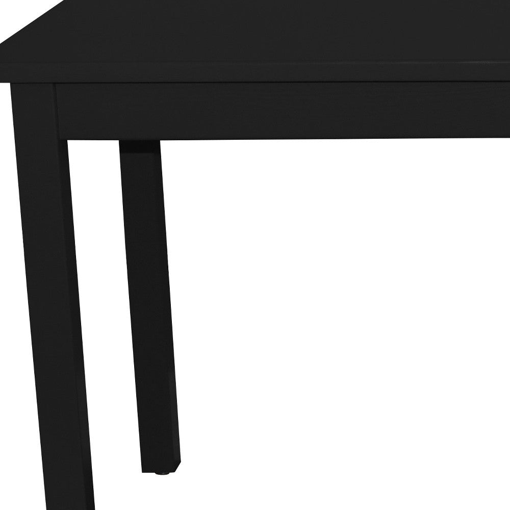 60" Black Solid Wood Dining Table-3