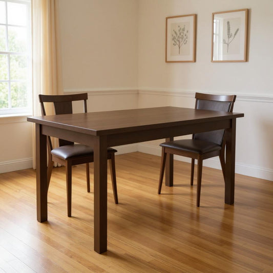 60" Coffee Solid Wood Dining Table-0