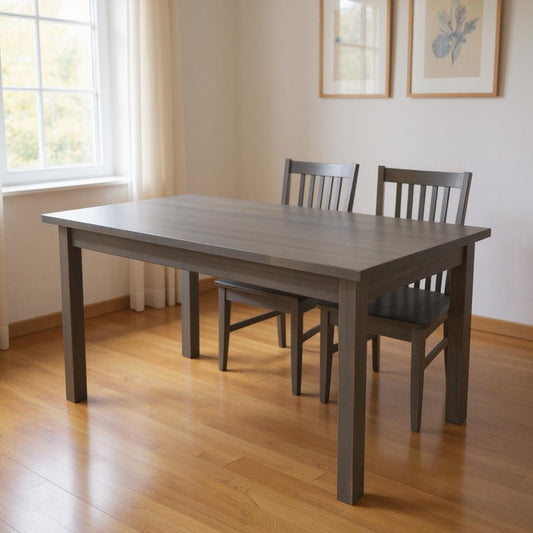60" Gray Solid Wood Dining Table-0