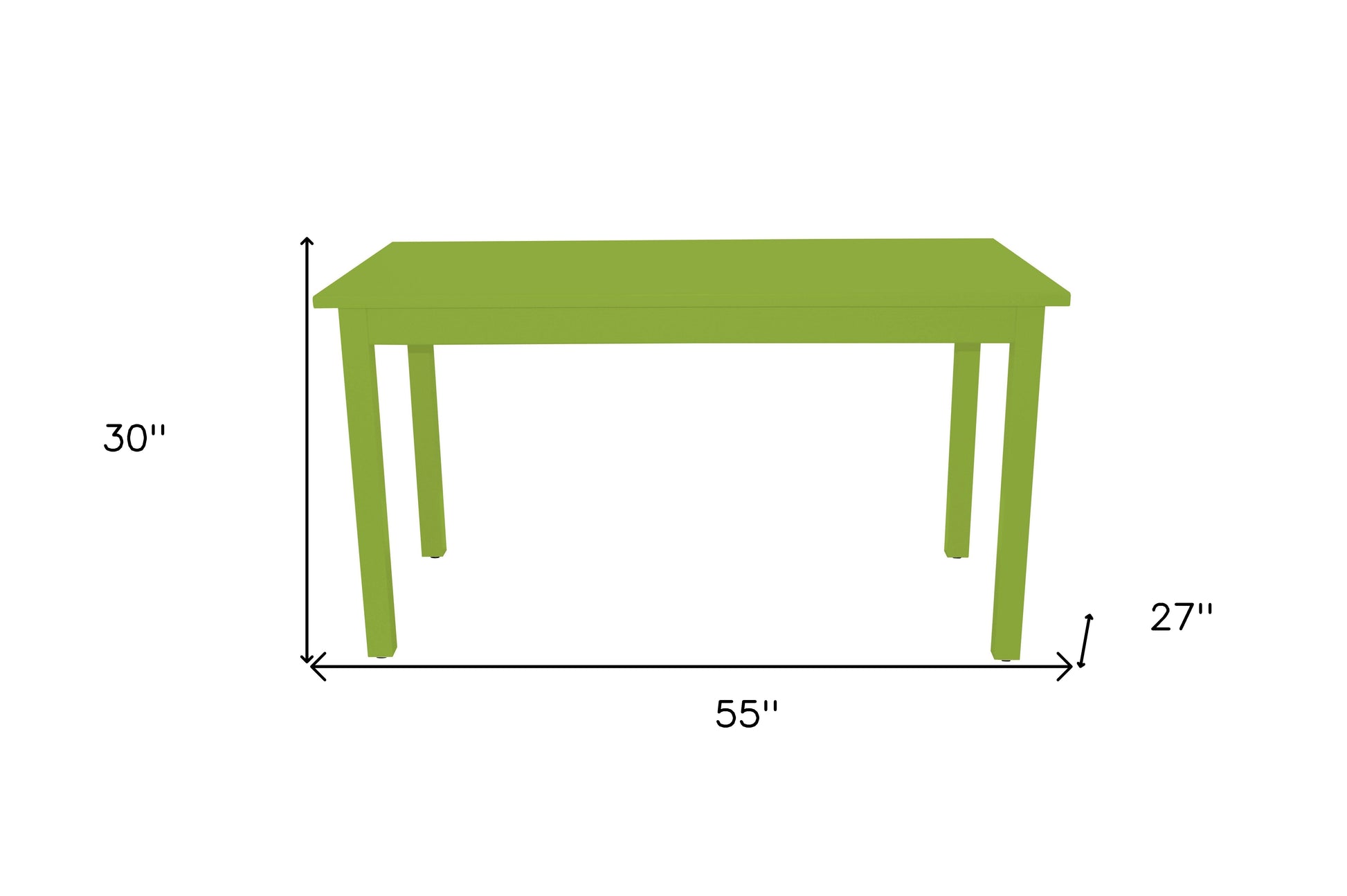 60" Chartreuse Solid Wood Dining Table-5