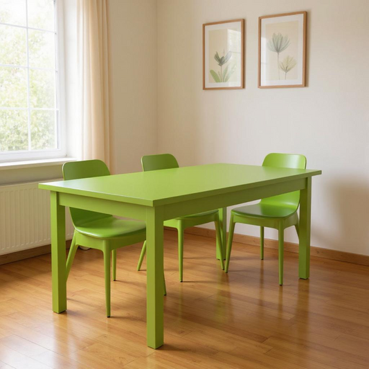 60" Chartreuse Solid Wood Dining Table-0