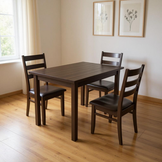 60" Dark Brown Solid Wood Dining Table-0