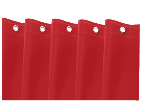 72" Red Vinyl Shower Curtain Liner-0