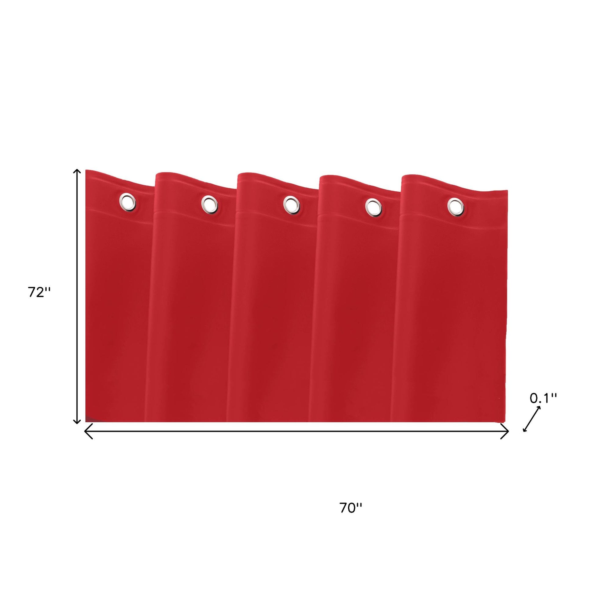 72" Red Vinyl Shower Curtain Liner-3