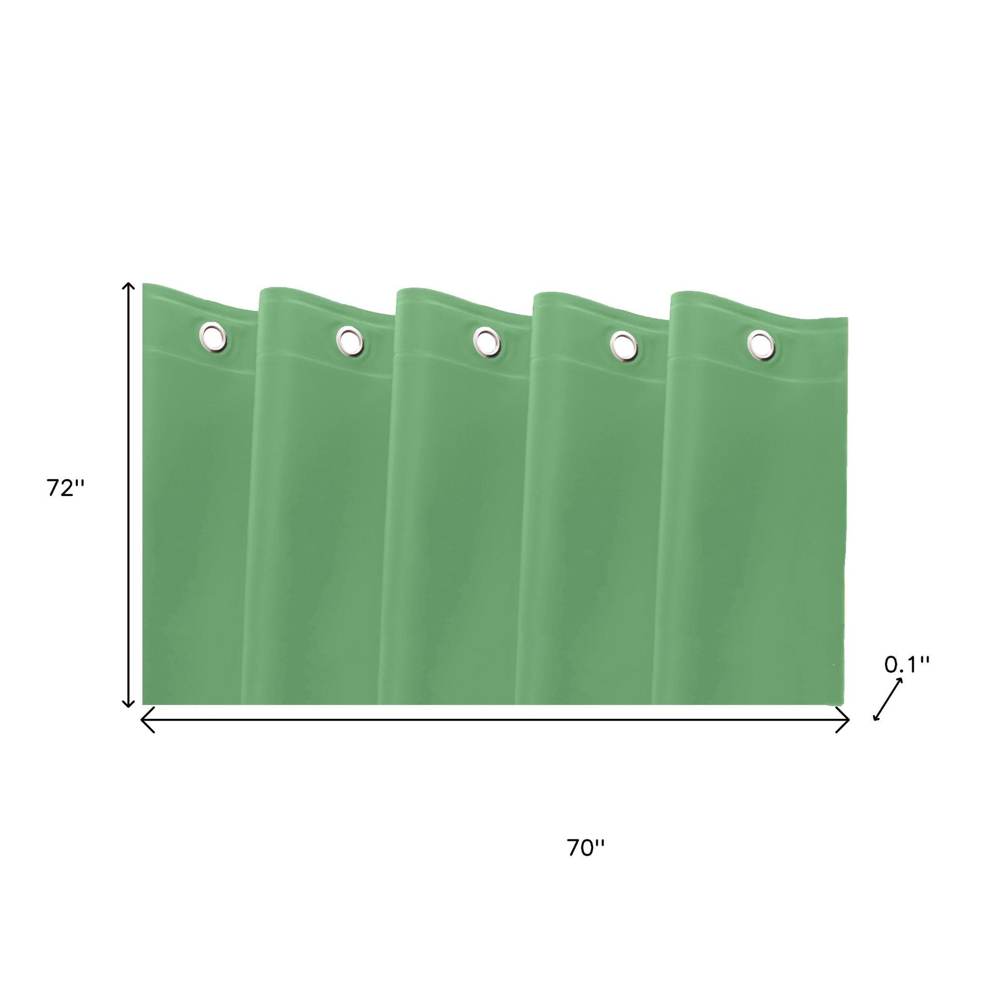 72" Green Vinyl Shower Curtain Liner-4