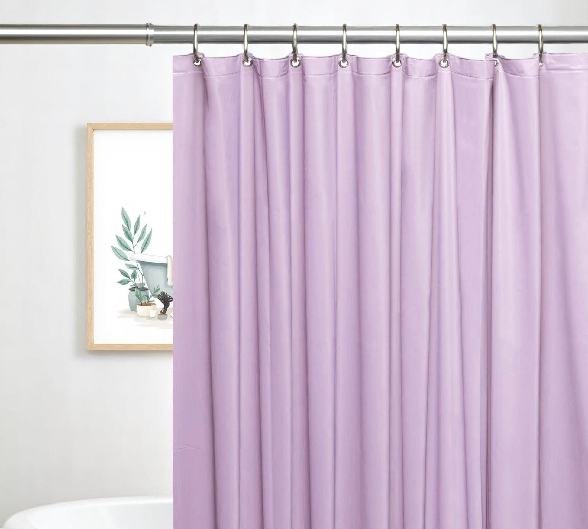 72" Lilac Vinyl Shower Curtain Liner-1