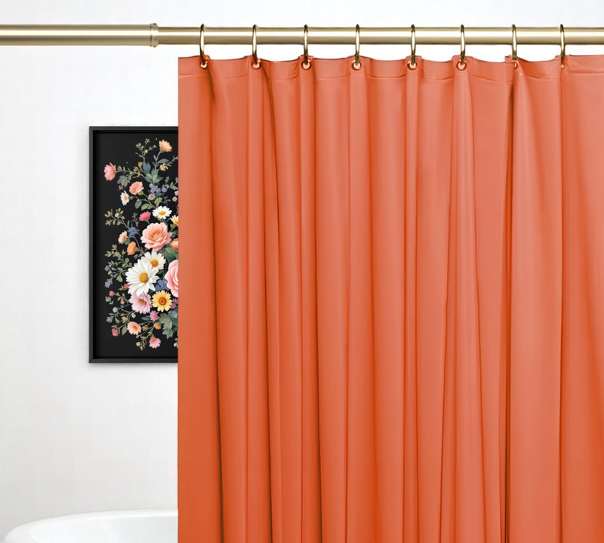 72" Terra Cotta Vinyl Shower Curtain Liner-1