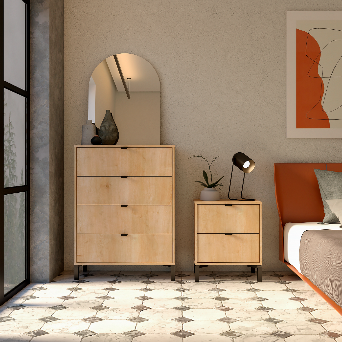 30" Natural Four Drawer Dresser-6