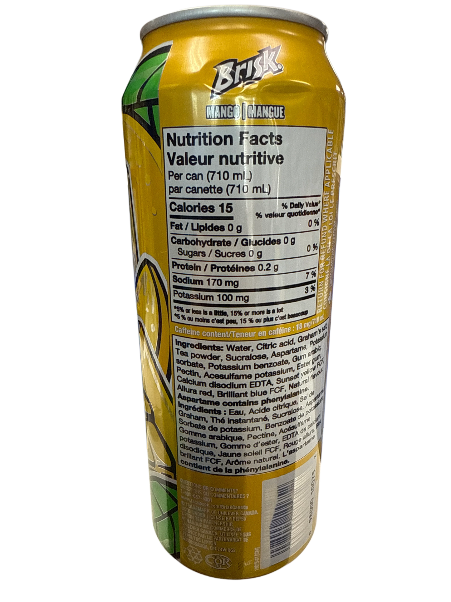 Brisk Mango Iced Tea Tall Can 710ML - U.S Edition