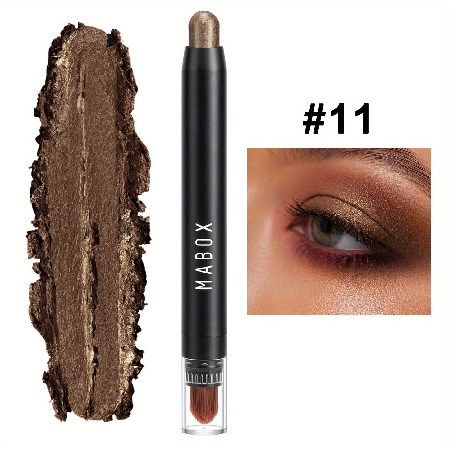 12 Color Eyeshadow Stick, Colorful Pearly Glitter Eyeshadow, Highlighter Swivel Eyeshadow Stick, Brightening Eyelid Waterproof Eyeshadow Makeup With Brush Head For Music Festival