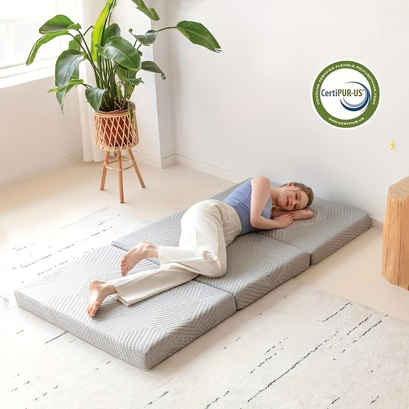 Three-Layer Folding Mattress Topper Lightweight & Portable-1