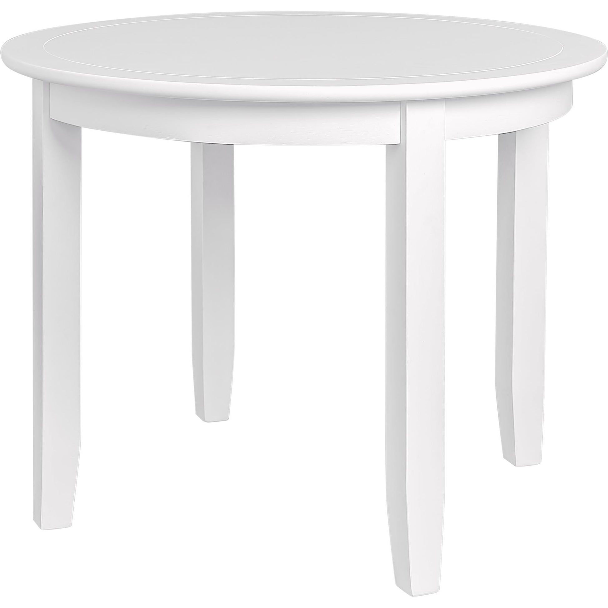 39" White Solid Wood Round Top Dining Table-6