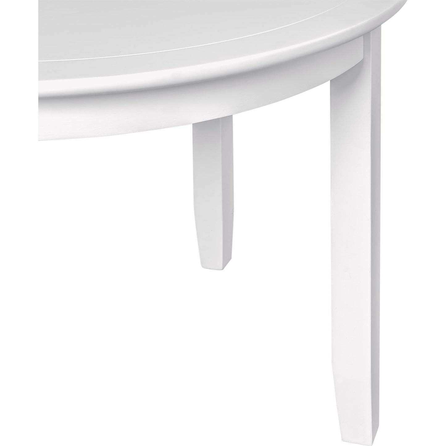 39" White Solid Wood Round Top Dining Table-4