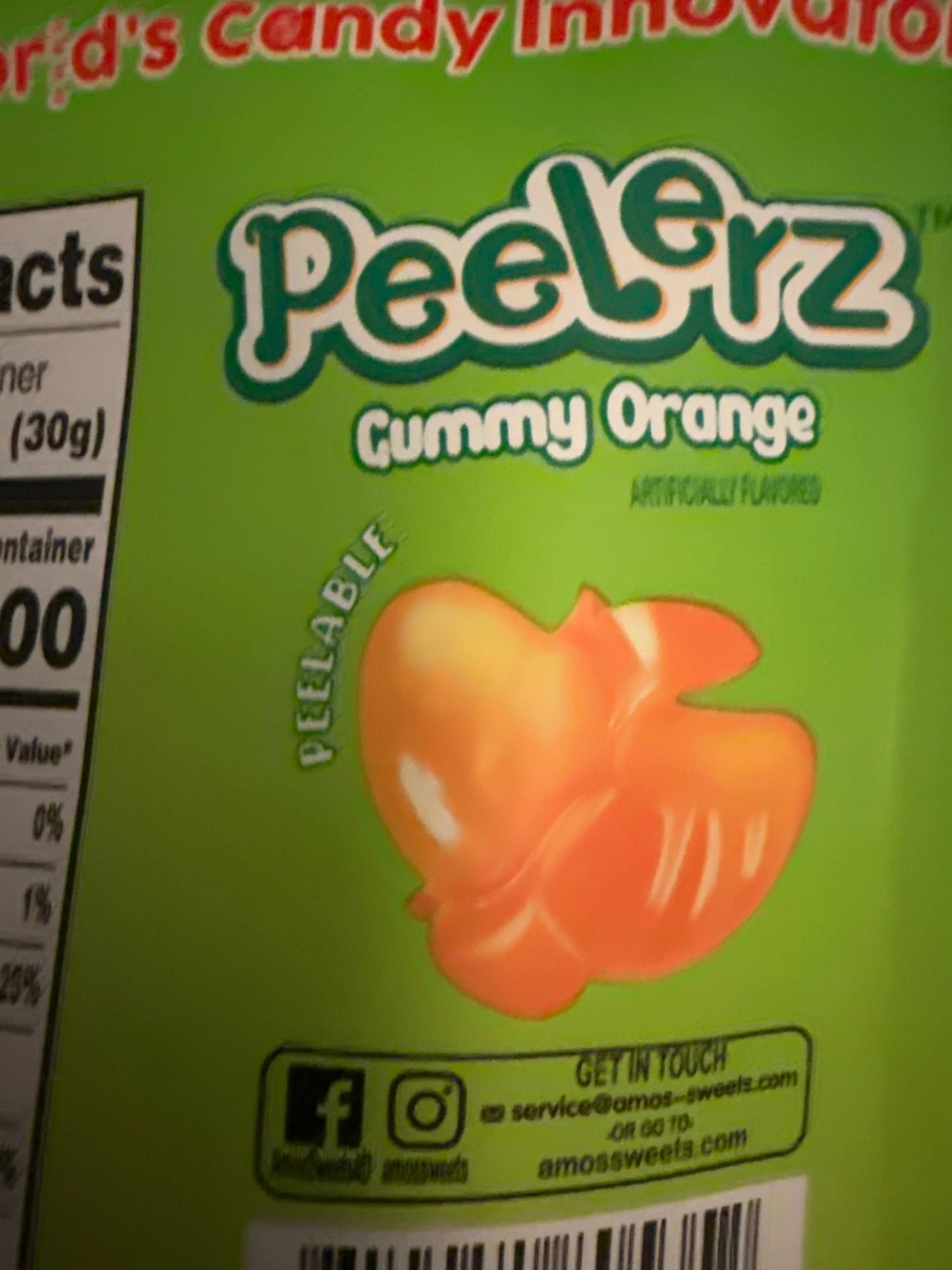 Amos Peelerz Gummy Orange 85G - U.S Edition