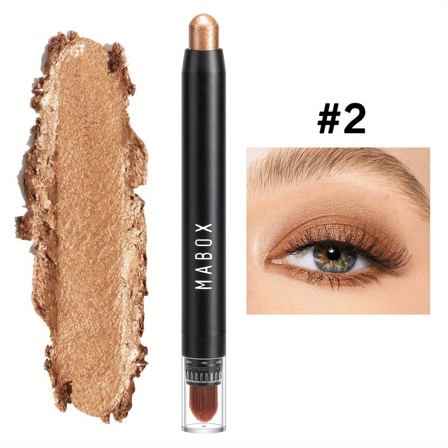 12 Color Eyeshadow Stick, Colorful Pearly Glitter Eyeshadow, Highlighter Swivel Eyeshadow Stick, Brightening Eyelid Waterproof Eyeshadow Makeup With Brush Head For Music Festival