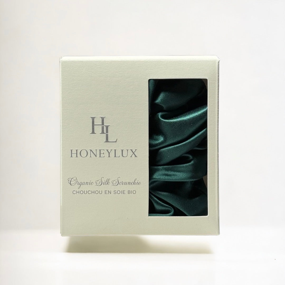 Organic Premium Silk Scrunchie - Pine-2