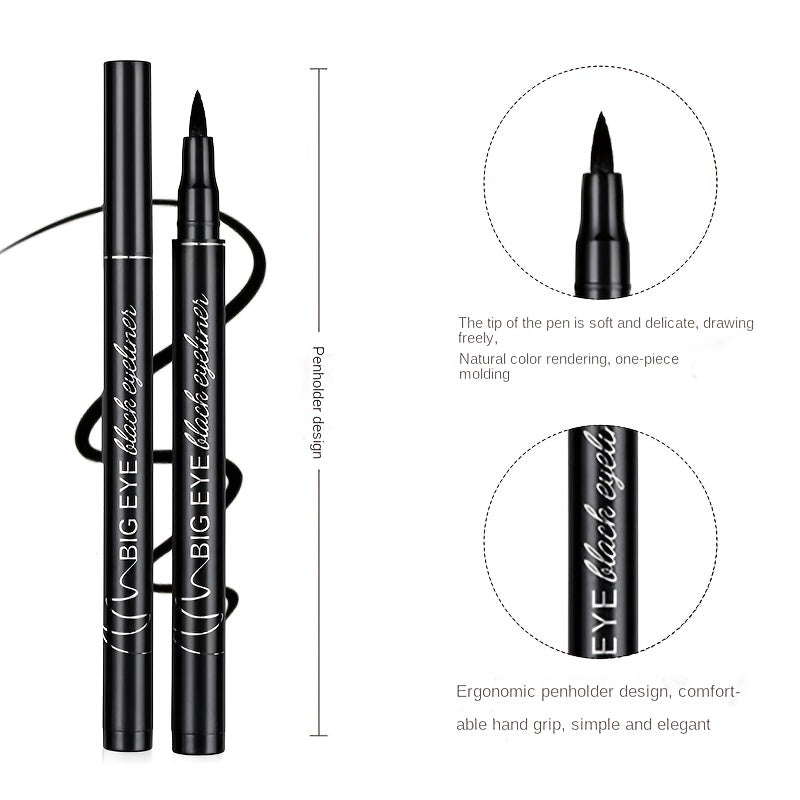 Waterproof Liquid Eyeliner, Soft Head Long Lasting Eye Liner Pen Smudge Resistant Sweat-proof Makeup Eye Liners For Women
