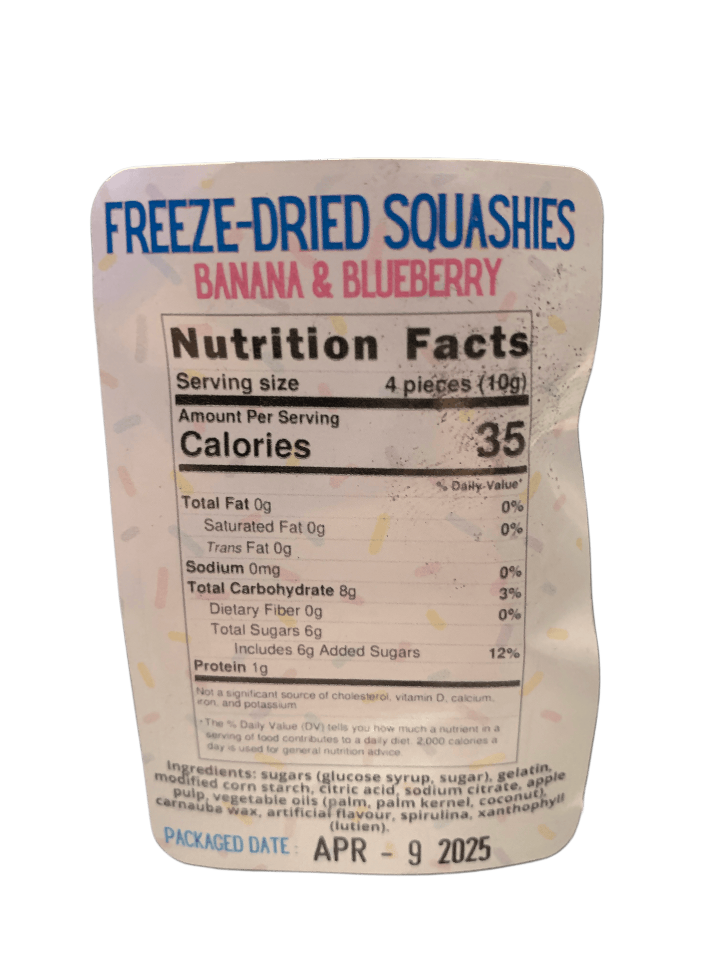 Extreme Snacks Freeze Dried Banana And Blueberry Squash 100G - Canadian Edition