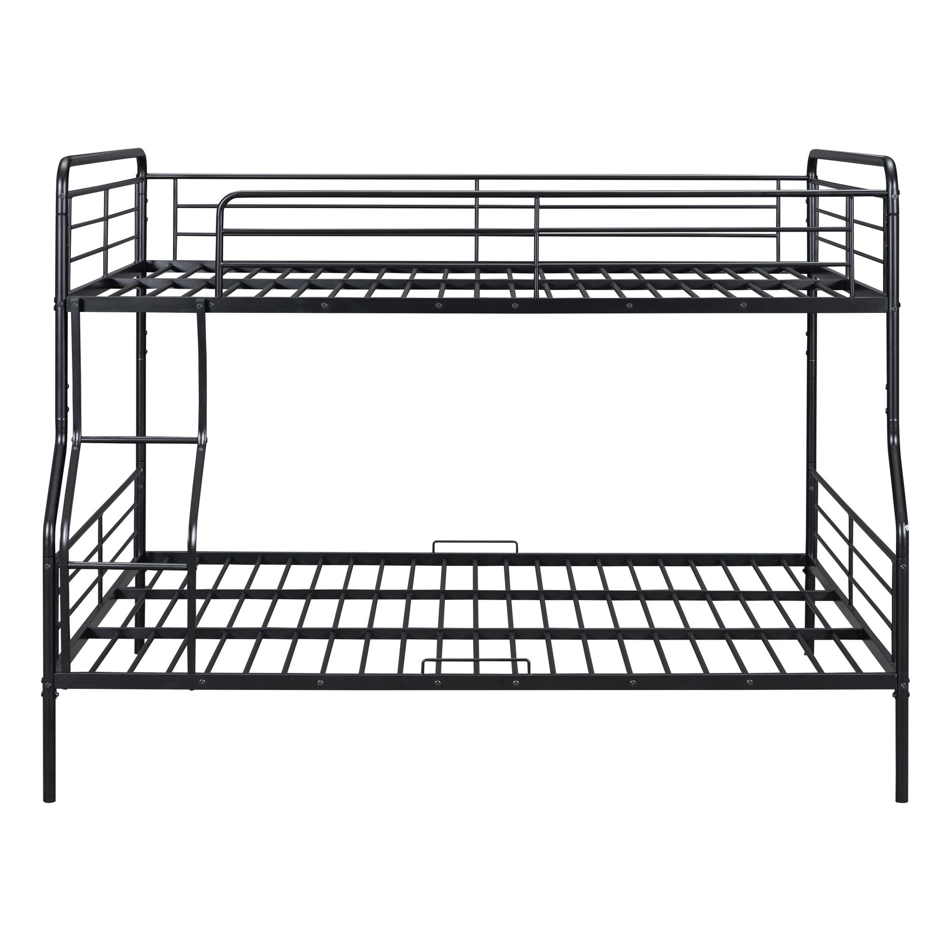 Black Full XL Over Queen Contemporary Metal Bunk Bed-7