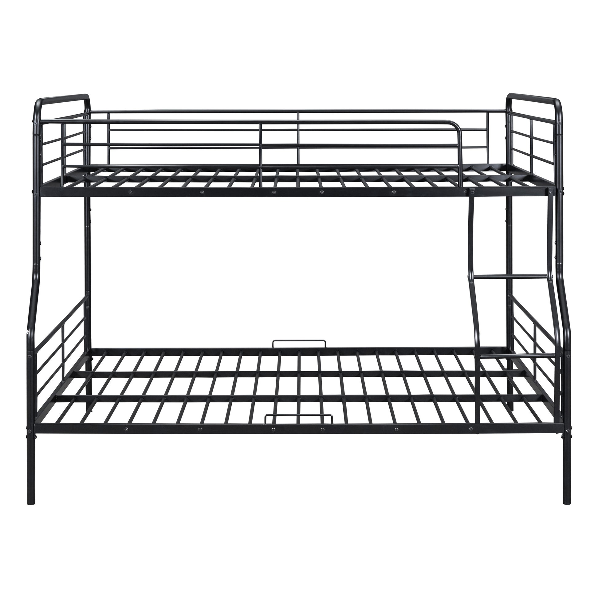 Black Full XL Over Queen Contemporary Metal Bunk Bed-3