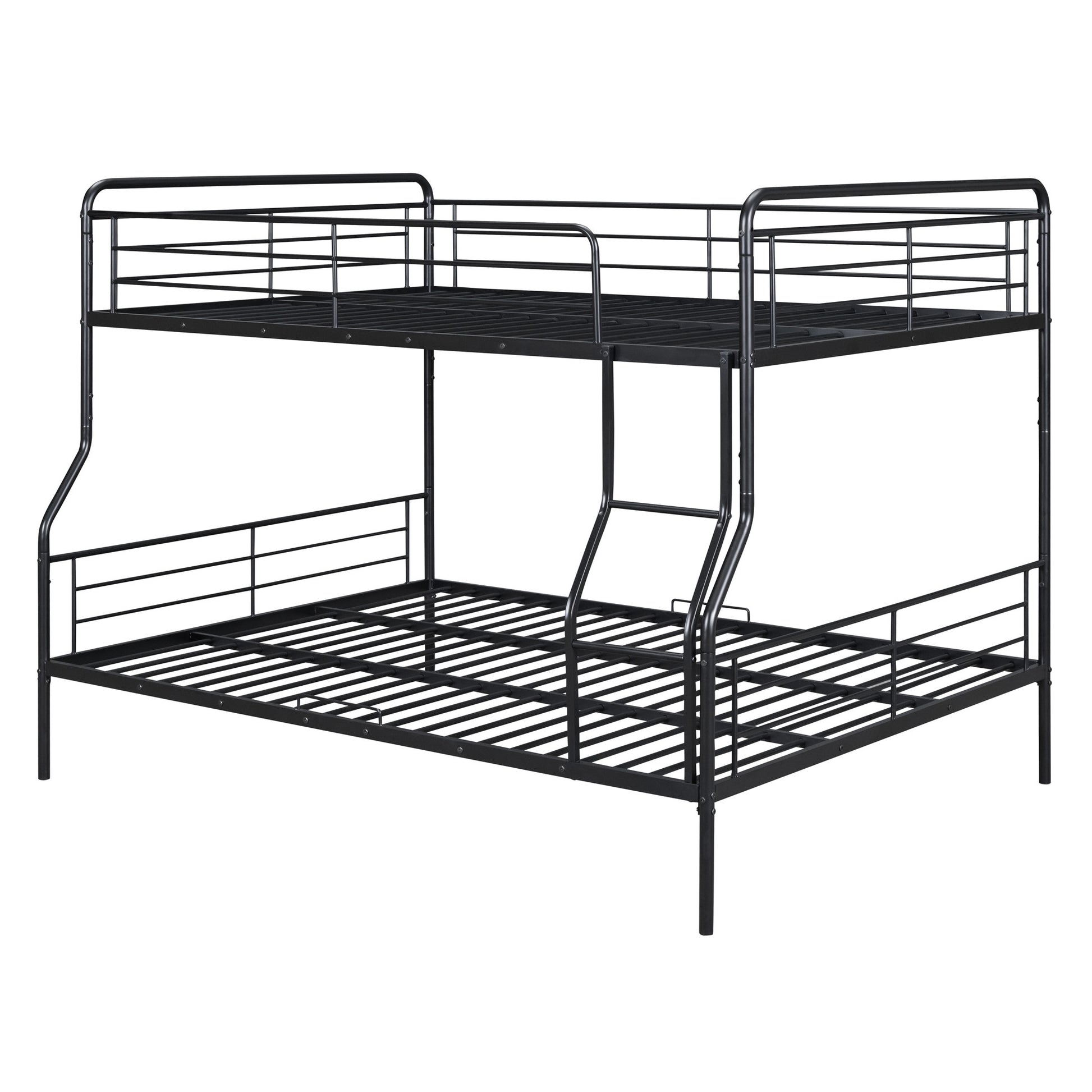 Black Full XL Over Queen Contemporary Metal Bunk Bed-1