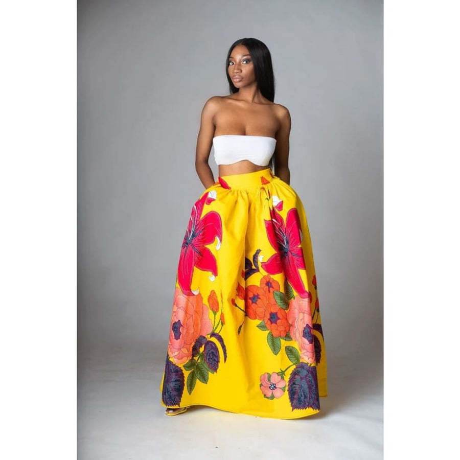 Elegant Bottoms Skirt Floral Long Maxi prairie Skirt