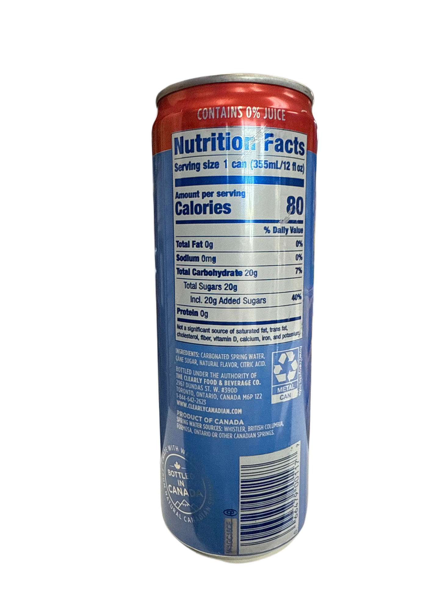 Clearly Canadian Summer Strawberry Flavour 355ML - Canadian Edition