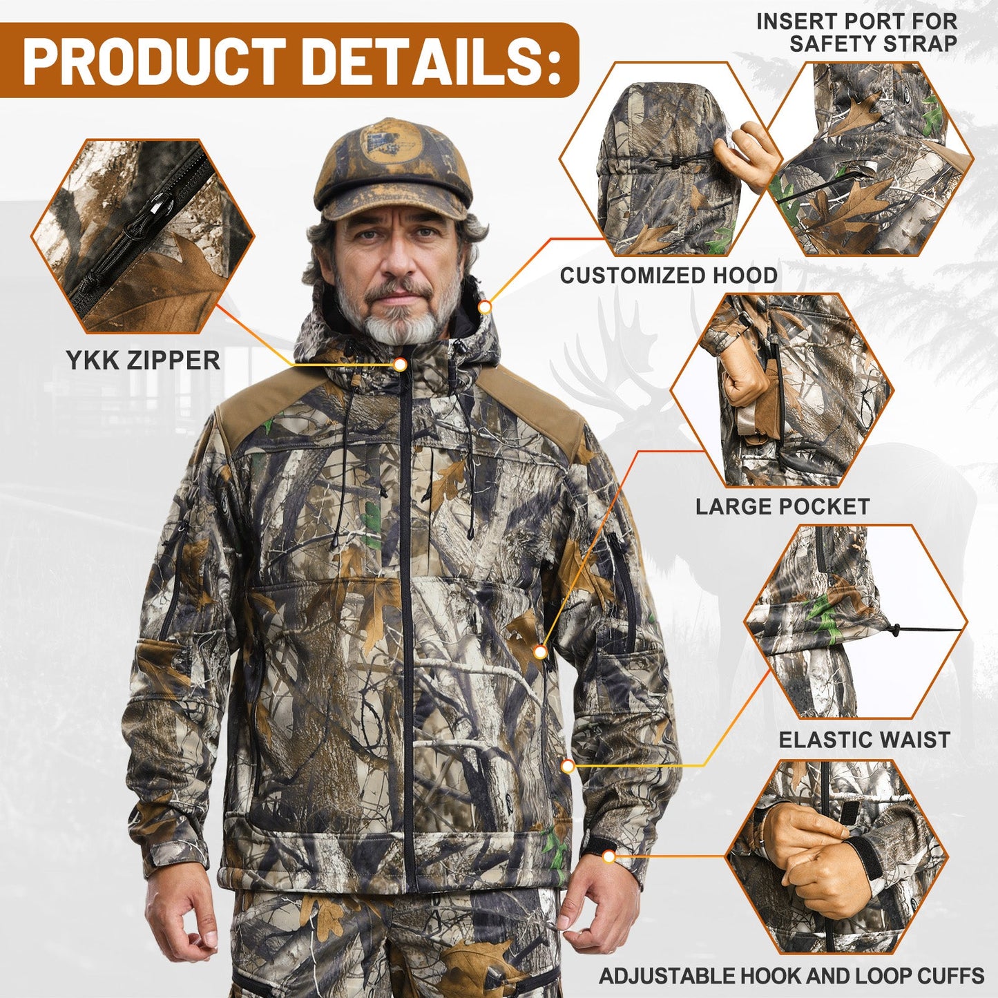 ANTARCTICA GEAR Heated Hunting Jacket for Men with 12V 15000mAh Battery Pack-2