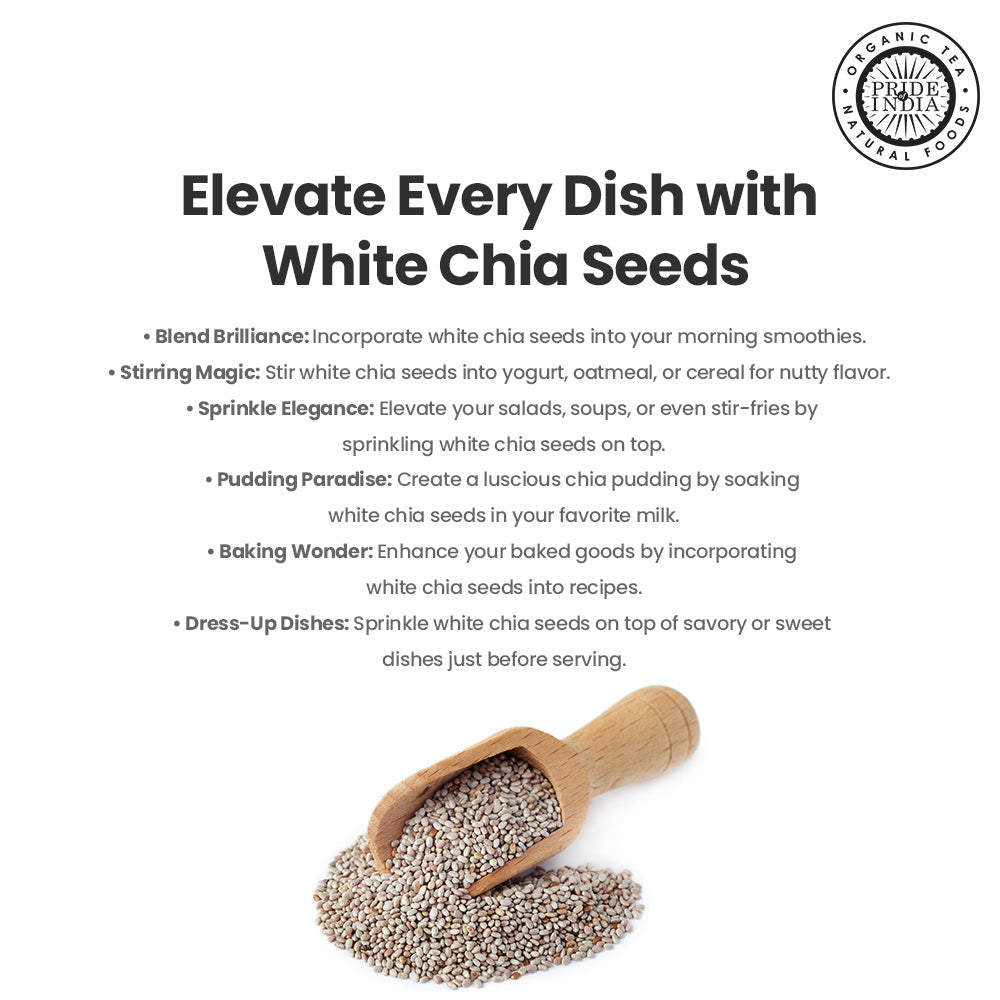 Whole White Chia Seeds - Omega-3 & Calcium Superfood Jar-4