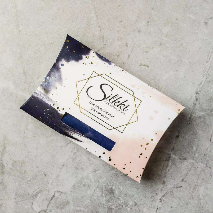 Silk Pillowcase with Envelope Closure - King - Navy-1