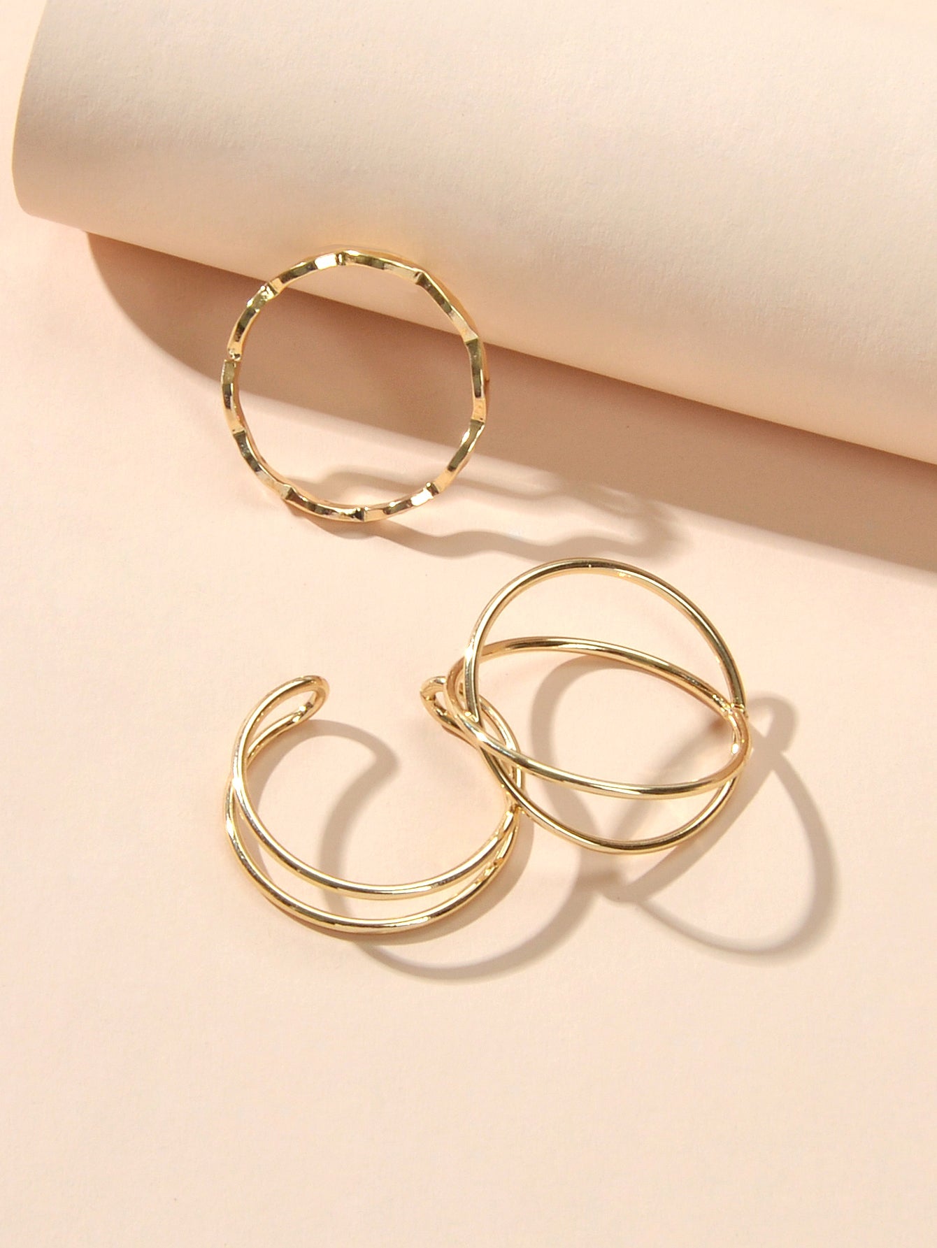 Minimalist Stackable 3pcs Gold Silver Finger Knuckle Multiple Rings Bulk Pack-3