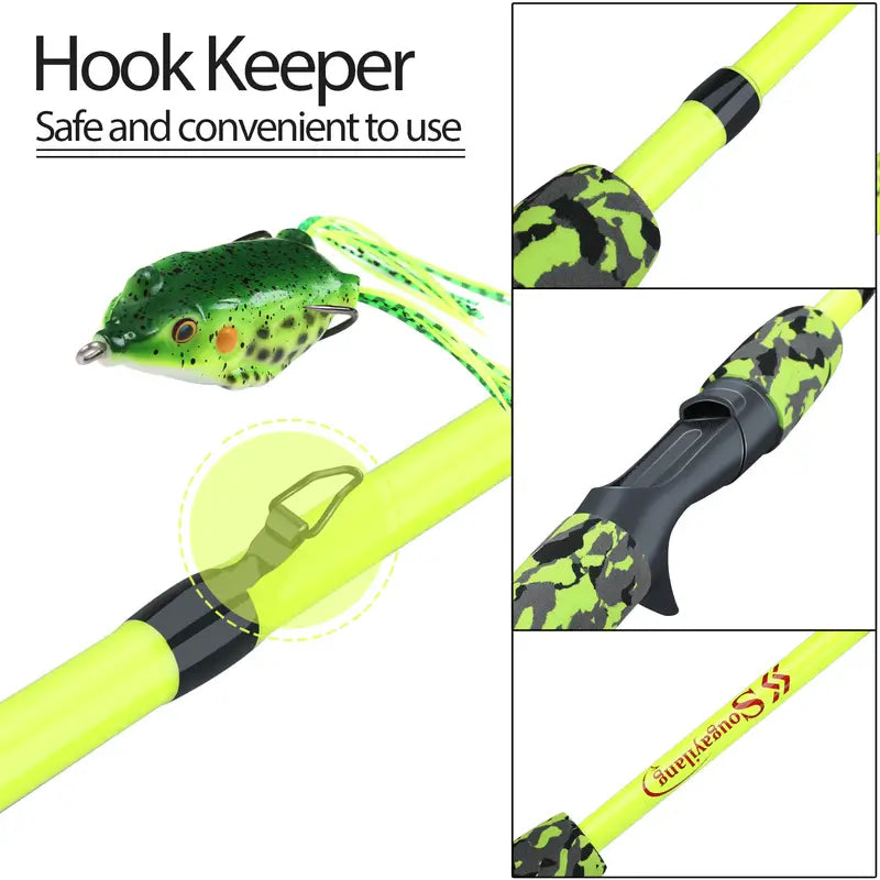 Ultralight 5-Section Travel Fishing Rod with Comfortable EVA Handle - Yellow-3